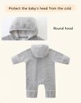 JingleBaBa Baby Girls Boys Warm Polar Fleece Jumpsuit Double Zipper Winter Suit Newborn Infant Outerwear Coveralls 3-6 Months