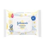 Johnson's Baby Disposable Hand & Face Cleansing Wipes, Pre-Moistened Wipes Gently Remove 99% of Germs & Dirt from Delicate Skin, Paraben-, Phthalate- & Alcohol-Free, Hypoallergenic, 25 Count