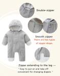 JingleBaBa Baby Girls Boys Warm Polar Fleece Jumpsuit Double Zipper Winter Suit Newborn Infant Outerwear Coveralls 3-6 Months