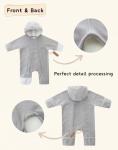 JingleBaBa Baby Girls Boys Warm Polar Fleece Jumpsuit Double Zipper Winter Suit Newborn Infant Outerwear Coveralls 3-6 Months