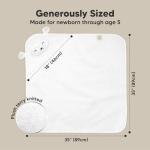 KeaBabies Hooded Baby Towel for Newborn - Viscose Derived from Bamboo Large Baby Bath Towels with Hood for Boys, Girls, Toddler, Extra Absorbent & Soft Newborn Bath Essentials (Lamb, Regular)