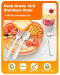 Blvtoios 8-Piece Toddler Utensils Set, Food Grade Stainless Steel Kids Silverware Set Including Forks and Spoons, Child-Sized, Dishwasher Safe