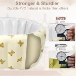 Mink Newborn to Toddler Bath Tub,Inflatable Baby Bathtub with Built-in Air Pump,Portable Travel Shower Basin with Back Support, Deflates and Folds Easily (Bear tub)