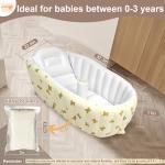 Mink Newborn to Toddler Bath Tub,Inflatable Baby Bathtub with Built-in Air Pump,Portable Travel Shower Basin with Back Support, Deflates and Folds Easily (Bear tub)