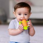Infantino Lil’ Nibbles Textured Silicone Teether, BPA-Free Baby Teething Toy, Soft, Easy to Hold, Sensory Stimulation for Infants, Carrot