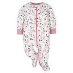 Gerber Baby Girls 4 Pack 'N Play Footie And Toddler Sleepers, Bear Pink, 0-3 Months US