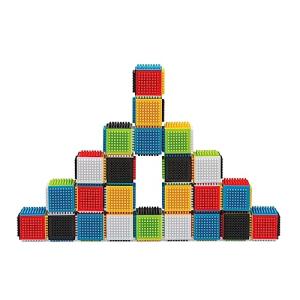Infantino Press & Stay Sensory Blocks for Babies Age Grade 12m+, 24-Piece Set, Multicolor