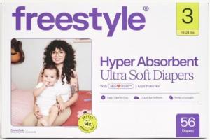 Free~Style Hyper Absorbent Ultra Soft TCF Luxury Diapers, Size 3, 56 Count