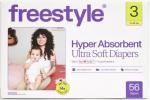Free~Style Hyper Absorbent Ultra Soft TCF Luxury Diapers, Size 3, 56 Count
