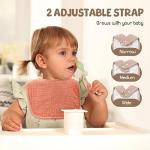 POIKSHARK 6-Pack Muslin Baby Bibs for Unisex Boys Girls, Solid Colors, Soft Cotton Baby Drool Bibs, Drooling and Teething Bibs for Infant, Newborn - Neutral