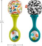 Fisher-Price Newborn Toys Rattle ‘n Rock Maracas, 2 Soft Musical Instruments for Developmental Play Babies Ages 3+ Months, Neutral Colors