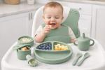 9-Piece Silicone Baby Feeding Set – Divided Plate, Bib, Sippy Cup, Snack Cup, Bowl, Spoon & Fork – BPA-Free, Dishwasher & Microwave Safe, Baby-Led Weaning Essentials