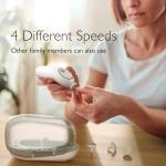 Momcozy Baby Nail File Electric, Gentle Baby Nail Trimmer Electric, Baby Nail Clipper with Night Light, 7 Grinding Head Replacement Pads, Green