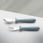 Eascrozn Baby Feeding Set, 2 Pack Silicone Divided Suction Plates for Baby, 2 Pack Spoons and Forks Set, BPA Free, Baby Led Weaning Supplies for Toddler Utensils