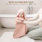 Konssy 2-Pack Muslin Hooded Baby Towels, 100% Cotton, Ultra-Soft & Absorbent Baby Bath Towels with Hood for Newborn & Infant (Pink, Floral,32" x 32")