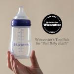 Lansinoh Anti-Colic Baby Bottles for Breastfeeding Babies, 8 Ounces, 3 Count, Includes 3 Medium Flow Nipples, Size M