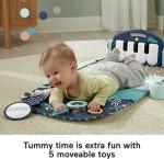 Fisher-Price Baby Playmat Kick & Play Piano Gym with Musical and Sensory Toys for Newborn to Toddler, Navy Fawn