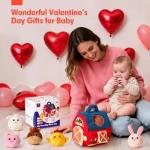 hahaland Baby Toys 6-12 Months - Surprise Barn Stuffed Farm Animals, Rattle, Crinkle, Mirror, Montessori Toys for 6 Month Old Sensory Balls 1-3 Plush Baby Valentines Day Gifts Easter Basket Stuffers