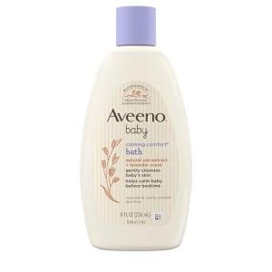 Aveeno Baby Calming Comfort Bath & Wash with Relaxing Lavender & Vanilla Scents & Natural Oat Extract, Hypoallergenic & Tear-Free Formula, Paraben-, Phthalate- & Soap-Free, 8 fl. Oz