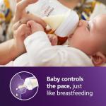 Philips Avent Natural Baby Bottles with Natural Response Nipples (Medium Flow, Flow 3), 9oz, 2-Pack, SCY903/02