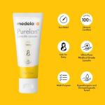 Medela Purelan Lanolin Nipple Cream, Fast Relief for Sore Nipples & Dry Skin During Breastfeeding, Safe for Breastfeeding Baby, Natural, Hypoallergenic, Fragrance-Free, 37g