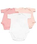 123 Bear Baby Cotton Spandex Short-Sleeve bodysuits unisex boy girl (Pink 3pk, Newborn)