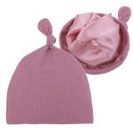 Silky Satin Lined Newborn Hat Hair Care Knot Beanie Hats for Infant Baby Boys Girls Caps 0-6 Months (0-6M Rib Mauve)