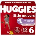 Huggies Size 6 Diapers, Little Movers Baby Diapers, Size 6 (35+ lbs), 50 Count (2 Packs of 25), Packaging May Vary