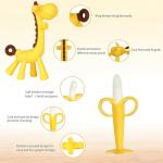 HAILI XMGQ Baby Teething Toys 3-6 Months, Baby Chew Teether Freezer BPA Free, Babies Teething Relief for Infants, Banana Toothbrush, Fruit Shape Giraffe Newborn Teether Gift for Baby Boy and Girl