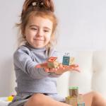 SainSmart Jr. Wooden ABC Blocks 40PCS Stacking Blocks Baby Alphabet Letters, Counting, Building Block Set for Toddlers 1.2 Inch