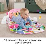 Fisher-Price Baby Playmat Glow and Grow Kick & Play Piano Gym, Pink Musical Learning Toy with Developmental Activities for Newborns 0+ Months