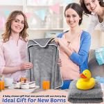 Reginary 4 Pack Baby Hooded Towels Coral Fleece Baby Bath Towels 30 x 30 Inch Soft Absorbent Hooded Bath Blanket for Newborn Toddler Infant Boy Girl Shower Gift Supplies (Gray)