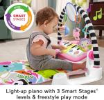 Fisher-Price Baby Playmat Glow and Grow Kick & Play Piano Gym, Pink Musical Learning Toy with Developmental Activities for Newborns 0+ Months