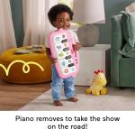 Fisher-Price Baby Playmat Glow and Grow Kick & Play Piano Gym, Pink Musical Learning Toy with Developmental Activities for Newborns 0+ Months