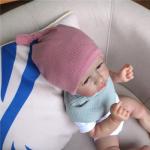 Silky Satin Lined Newborn Hat Hair Care Knot Beanie Hats for Infant Baby Boys Girls Caps 0-6 Months (0-6M Rib Mauve)