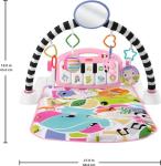 Fisher-Price Baby Playmat Glow and Grow Kick & Play Piano Gym, Pink Musical Learning Toy with Developmental Activities for Newborns 0+ Months