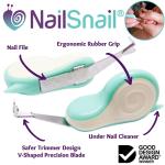 NAIL SNAIL Baby Nail Trimmer, Nail File & Under Nail Cleaner. Baby Nail Care Kit, 3-in-1 Baby Nail Care Set: Baby Manicure and Pedicure kit for Newborns, Infants and Toddlers.