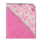 Cudlie Buttons & Stitches Baby Girl 3 Pack Rolled/Carded Hooded Towels in Blooming Elephant Print, GS71729