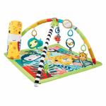 Fisher-Price Baby Playmat 3-in-1 Rainforest Sensory Gym with Music & Lights, Tummy Wedge & 5 Developmental Toys for Newborns 0+ Months