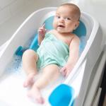 4moms Cleanwater Tub, 3-in-1 Grow-with-Me Baby Bathtub with Digital Thermometer for Newborns to Toddler, Assembled in The USA