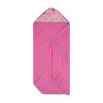 Cudlie Buttons & Stitches Baby Girl 3 Pack Rolled/Carded Hooded Towels in Blooming Elephant Print, GS71729