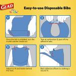 Glad for Kids Unicorn Paper Disposable Bibs with Crumb Catcher for Feeding - Absorbent and Leakproof Eating and Travel Must Haves for Mess-Free Meals, 30 Count