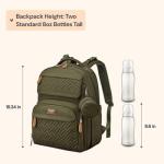 BabbleRoo Diaper Bag Backpack - Travel Large Baby Diaper Bag with Changing pad, Waterproof Baby Bags for Mom & Dad, Unisex Bags with Pacifier Case, Luggage Strap & Stroller Clips– Army Green