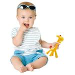 SHARE&CARE BPA Free Silicone Giraffe Baby Teether Toy with Storage Case, for 3 Months Above Infant Sore Gums Pain Relief and Baby Shower, Baby Teething Toys (Pink)