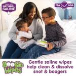 Saline Nose Wipes by Boogie, for Baby & Kids, Face, Hand & Body, Made with Vitamin E, Aloe, and Natural Saline, Unscented, 30 Count (Pack of 3)