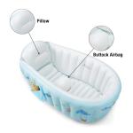 PandaEar Baby Inflatable Bathtub, Portable Travel Baby Infant Bath Tub Toddler Bathtub with Air Pump, Foldable Non-Slip Shower Basin Mini Air Swimming Pool for Newborn (Whale Blue)