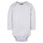 Gerber Baby 6 Pack Long-Sleeve Onesies Bodysuit, White and Black, 0-3 Months