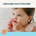 RaZbaby Soft Silicone Infant & Baby 3M+ Teether Toy Massaging Bristles Teething Relief Pacifier - Soothes Sore Gums - Hands-Free & Easy-to-Hold Chompy Teether, BPA Free (RED/Pink)