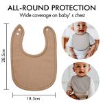 10 Pack Cotton Snap Bibs for Baby Boy Girl, Super Soft Drool Bibs for Teething and Feeding