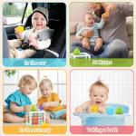 MINGKIDS Montessori Toys for 1 Year Old, 6 Pc Multi Sensory Shape, Toddler Developmental Learning Birthday Gifts, Baby Toys 12 Month